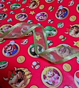 Super Mario Bros. Gift Wrap Set, Paper & Ribbon, 25sqft See description - Picture 1 of 2