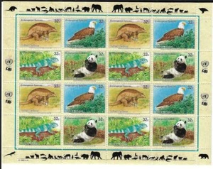 UNITED NATIONS 1995 ENDANGERED SPECIES SCOTT 657-60 NY, 264-67 G AND 180-83 V - Picture 1 of 1