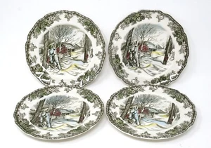 Johnson Bros Friendly Village Sugar Maples 6 1/8" Bread Plates Green Imprint - 4 - Picture 1 of 5