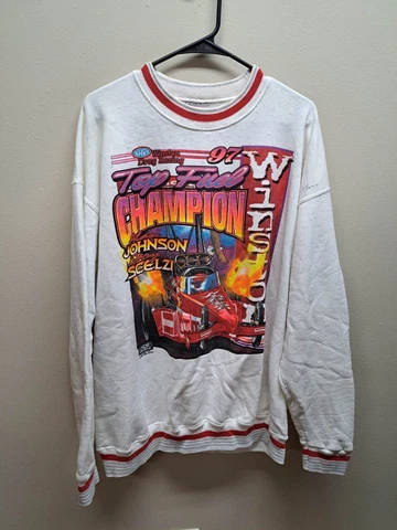 Vintage NHRA 1997 Alan Johnson & Gary Scelzi Team Winston Sweater Sweatshirt XXL Cover