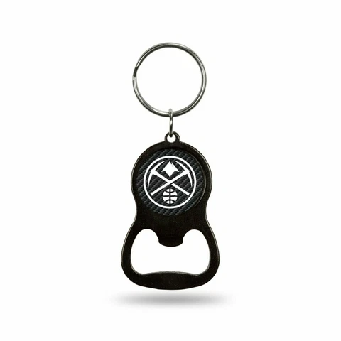 Denver Nuggets Keychain Bottle Opener Carbon Fiber Design Metal Basketball Cover