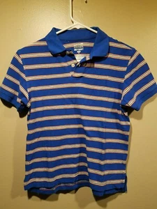 Old Navy Boys Size M 8 Blue And White Stripe Polo Shirt - Picture 1 of 3