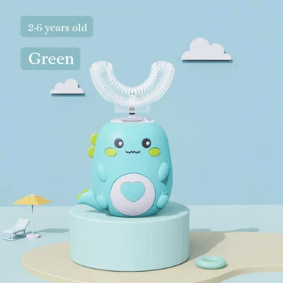 全新 儿童 儿童 电动牙刷 2-6/6-12 岁 U 形自动刷 — 第 1/4 张图片