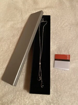 Esprit Kette 925 silber 43cm m. Anhänger 2 schwarze Steine - Bild 1 von 4