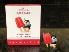 2016 Hallmark Keepsake Petite Penguins A TASTY TREAT Miniature Ornament #1