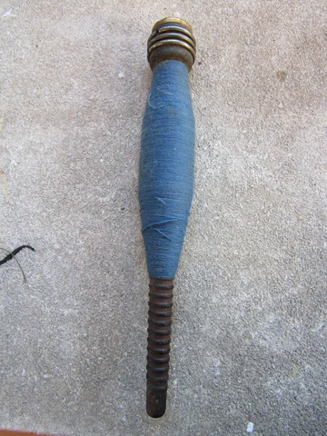 Antique Vintage Metal & Wooden Sewing Spindle- Industrial- Commercial- Thread 3 Cover