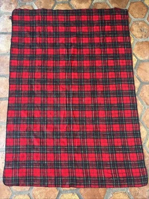 Vintage Ralph Lauren USA Made Red Tartan Plaid Throw Blanket 50x68 Equestrian - Image 1 of 4