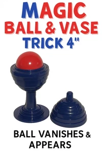 4" BALL AND VASE Set Magic Trick & Beginner BLUE Plastic Toy Vanishing Appearing - Picture 1 of 14