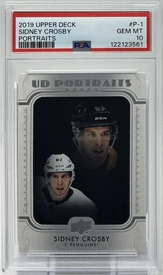 Sidney Crosby PSA 10 - 2019 Upper Deck Portraits -Penguins, Captain, 1700 Points Foto 1 de 4