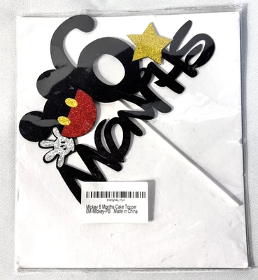 Disney Mickey Mouse 6 Meses Fieltro Pastel Topper Nuevo  Foto 1 de 4