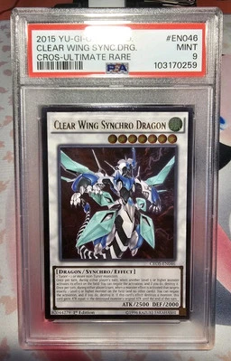 Yu-Gi-Oh! Clear Wing Synchro Dragon CROS-EN046 1st Ultimate Rare PSA 9 MINT - Image 1 of 2