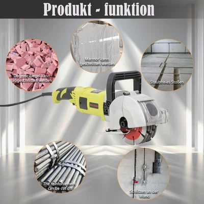 4000W Elektrische Schlitzfräse Wandfräse Mauernutfräse Mauerfräse + 5 Sägeblatt - Bild 1 von 4