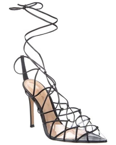 Gianvito Rossi Miria 105 Leather & Vinyl Pump Women's Black 36 - Picture 1 of 5