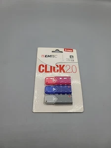 Emtec 8GB Flash Drive Click 2.0 USB 3-Pack - Afbeelding 1 van 10