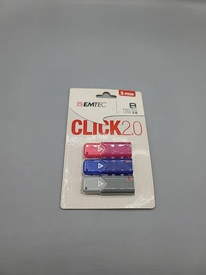 Emtec 8GB Flash Drive Click 2.0 USB 3-Pack - Image 1 of 4