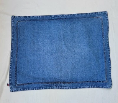 Tommy Hillfiger Azul Denim Bandera Etiqueta Vintage Almohada Falsa Estuche Estándar 25"x 19" Foto 1 de 4