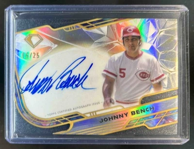 2025 Topps Diamond Icons Johnny Bench Chrome Auto #6/25 Reds - Image 1 of 2