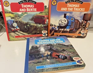 VINTAGE 3x THOMAS the Tank Engine board Books Vintage 1985 train trucks Bertie - Picture 1 of 14