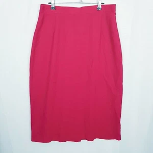 DAVID CARDIGAN Size 16 Pink A-Line Pure New Wool Midi Length Lined Skirt - Picture 1 of 11