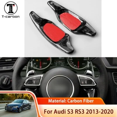 Carbon Fiber Car Steering Wheel Gear Shift Shifter Extension For Audi S3 RS3 - Image 1 of 4