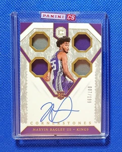 7/199 Marvin Bagley 2018-19 Panini Cornerstones #152 Quad Patch Rookie Auto - Picture 1 of 2