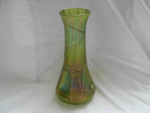 ANTIQUE BOHEMIAN IRIDESCENT GLASS VASE,EARLY 20th CENTURY. - Picture 1 of 12