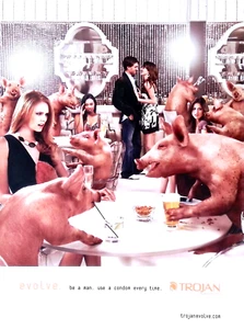 Trojan Condoms 2007 Print Ad Be a Man Not a Pig 8x11 - Picture 1 of 4