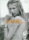 EBEL Watch Magazine Print Ad jewelry CLAUDIA SCHIFFER 2000's 1pg 2004