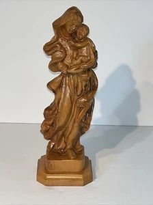 Figura Estatua Virgen María Nuestra Señora Jesús Tallada a Mano 10.5" - Imagen 1 de 7