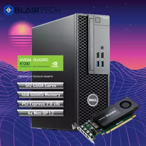 Dell Precision Desktop PC NVIDIA K1200 GPU Intel i7 16GB RAM 512GB SSD Windows - Picture 1 of 17