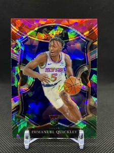 2020-21 Select Immanuel Quickley Red White Green Cracked Ice Rookie RC Concourse