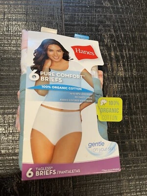Hanes Women's 6 Pack Pure Comfort Microfiber Stretch Multicolor Briefs Size 6 - Image 1 of 4