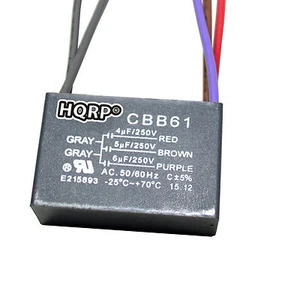 Ceiling Fan Motor Capacitor 250VAC 2-5 Wires Models, CBB61 Replacement - Picture 1 of 9