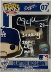 CLAYTON KERSHAW SIGNED DODGERS FUNKO POP 07 "3X NL CY, 2014 NL MVP" INS BAS ITP
