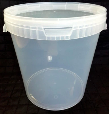 SIL2018 Eimer mit Deckel 33 l Hobbock Leereimer Kübel lebensmittelecht Transparent DHL