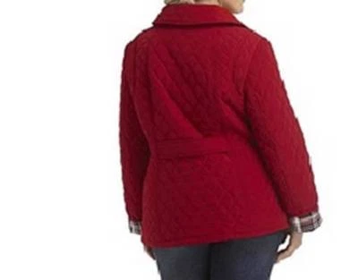 Women's Winter Fall Light Quilted red jacket Coat Church Casual Work day plus 1X - Image 1 of 4