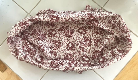 Longaberger LETTERS OF LOVE Fabric Liner for Lg Slanted Desktop Basket Base=12x5 Cover