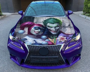 Joker & Harley Quinn Car Hood Wrap Vinyl Decal Full Color Villains Sticker #2 - Picture 1 of 4