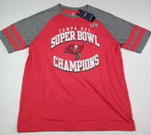 Tampa Bay Buccaneers T-Shirt Mens L NFL Super Bowl LV Red Gray Fanatics - Picture 1 of 7