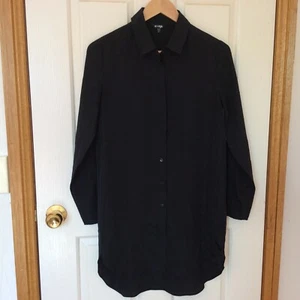 Women's Long Button-Down Collared Cocktail Party Top Blouse Size 10 - Picture 1 of 12