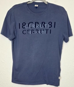 Cerruti Mens T-Shirt Small Blue CRR 1881 Logo Print Short Sleeve Crew Neck Tee - Picture 1 of 12