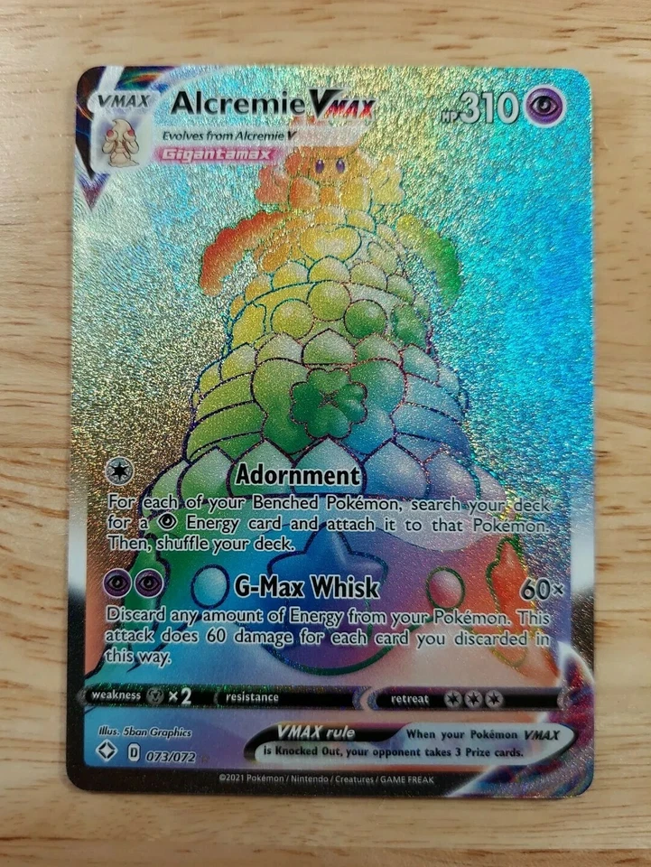 Alcremie Vmax 073/072 Shining Fates - NM Full Art Rainbow Rare Pokemon Card - Image 1 of 2