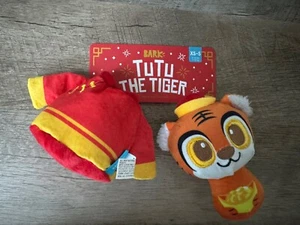 NWT Bark Tutu The Tiger Two Part Dog Toy Squeakers And Crazy Crinkle Size XS-S - Picture 1 of 3