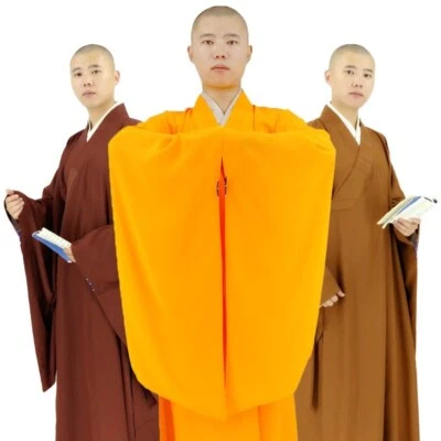 Vestido masculino Shaolin budista monge meditação haiqing roupão terno kung fu arte unissex - Imagem 1 de 4