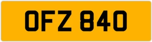 OFZ 840 O 3x3 DATELESS PRIVATE NUMBER PLATE OLLY OWEN OSCAR OLY OL OLIVIA ORLA - Picture 1 of 1