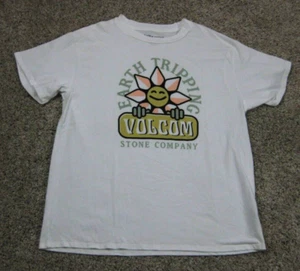 Volcom T Shirt XS/S Men White Short Sleeve VCO Tech Tripping Flower Graphic - Picture 1 of 9