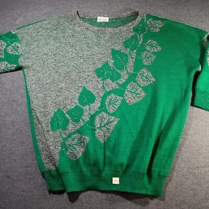Suéter Brunny De Colección Hecho en EE. UU. Años 70 80 Nuevo con Etiquetas Diseño Hoja de Hiedra Tejido L XL  - Imagen 1 de 11