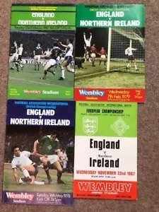 SET OF 4 x ENGLAND HOME PROGRAMMES v NORTHERN IRELAND 1967 1978 1979 1982 - Picture 1 of 1