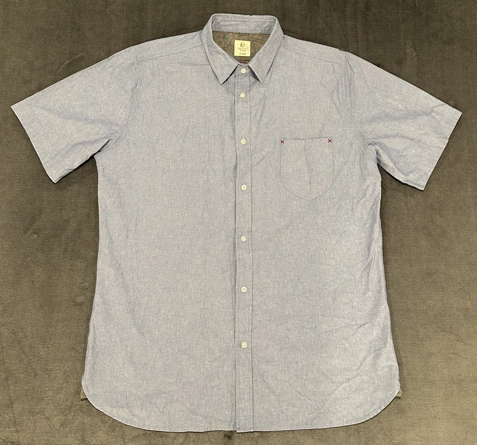 BENCH Mens Size 2XL Blue Button Up Short Sleeve Casual Shirt Combed Cotton - Image 1 of 4