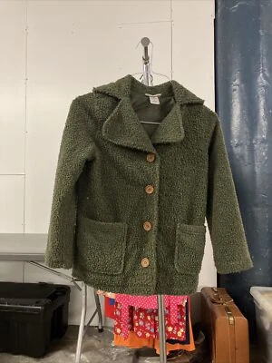Chaqueta Sherpa Peluche Verde Flores Satén Niñas Talla 12 Foto 1 de 4